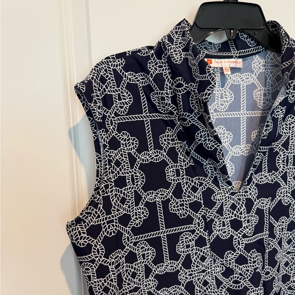 Jude Connally Navy and White Geometric Maxi Dress - Picture 3 of 7